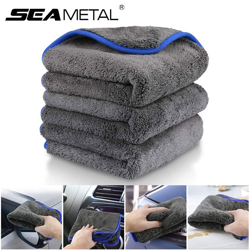 Microfiber Car Drying Towel Super Absorbent - SEAMETAL 1200GSM ستوكات غسيل السيارات منشفة
