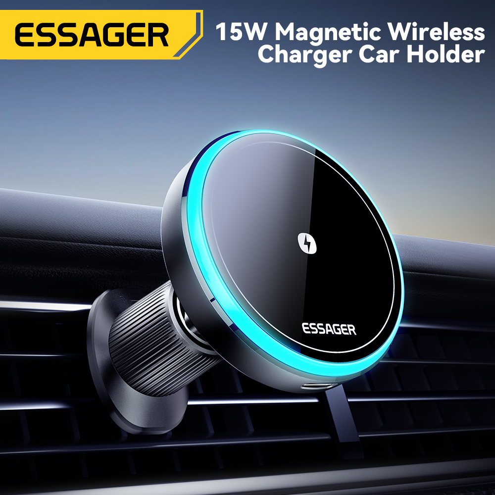 Wireless Car Charger Mount Fast Charging - Essager-شاحن سيارة لاسلكي مغناطيسي ، حامل