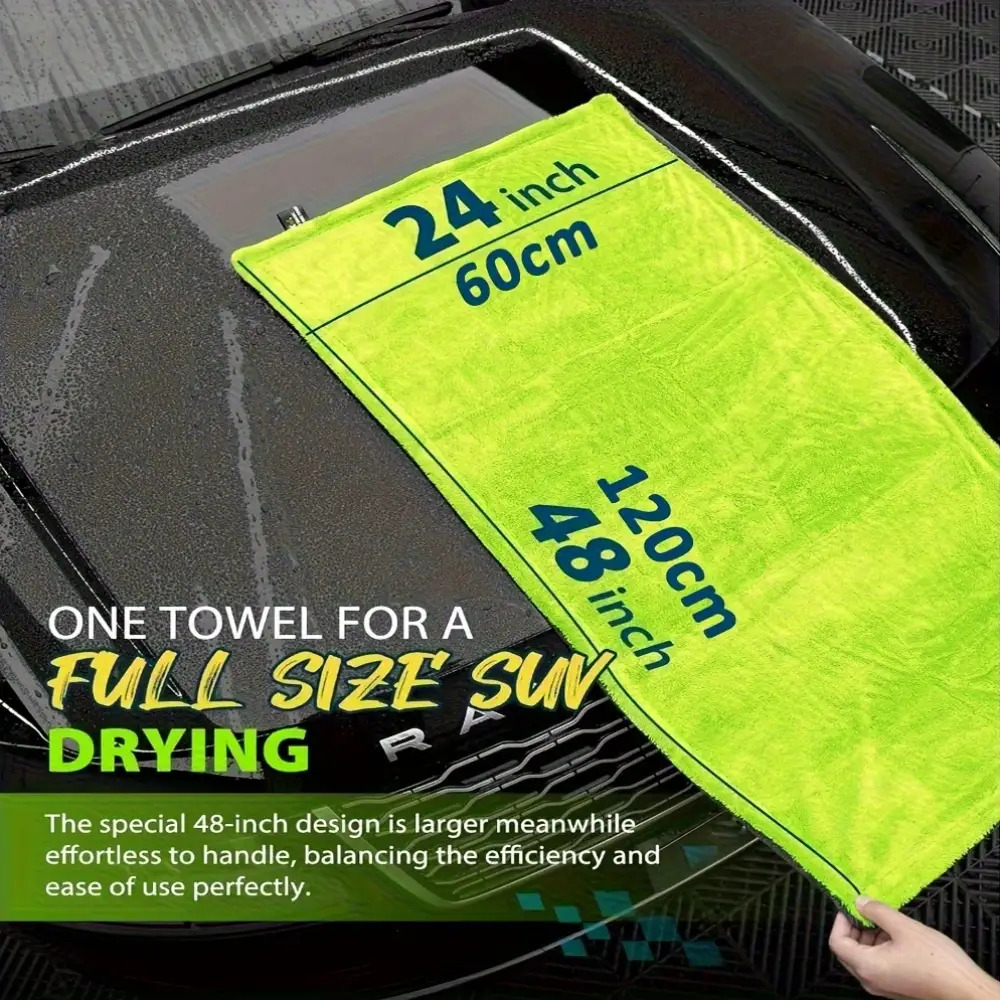 Microfiber Car Drying Towel Super Absorbent - 1400GSM الثقيلة SUV شاحنة تجفيف منشفة
