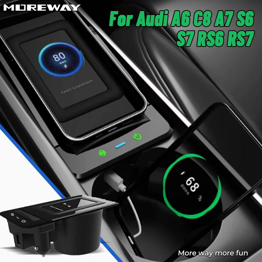 Wireless Car Charger Mount Fast Charging - حامل هاتف مورواي مع شاحن لاسلكي