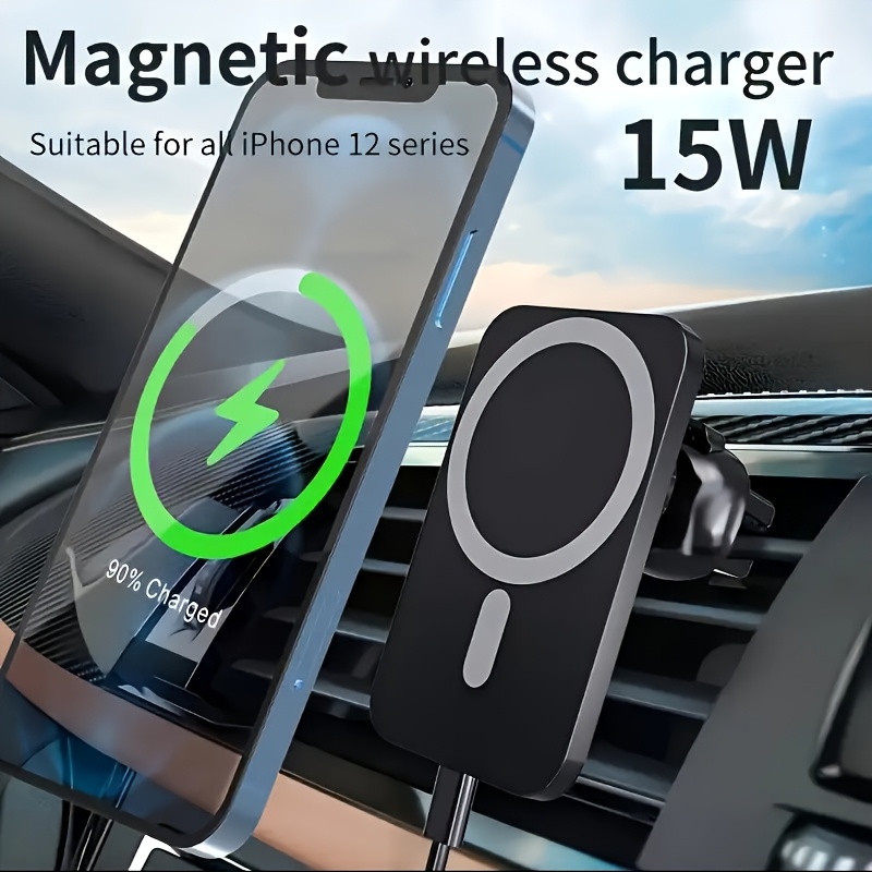 Wireless Car Charger Mount Fast Charging - شاحن سيارة لاسلكي مغناطيسي بقوة 15