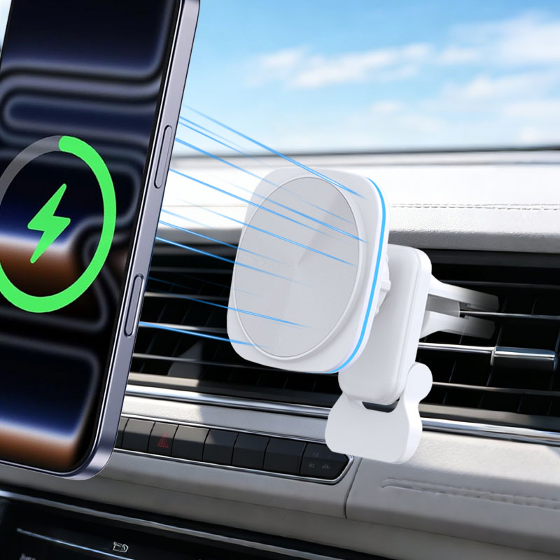Wireless Car Charger Mount Fast Charging - شاحن سيارة لاسلكي مغناطيسي بقوة 15