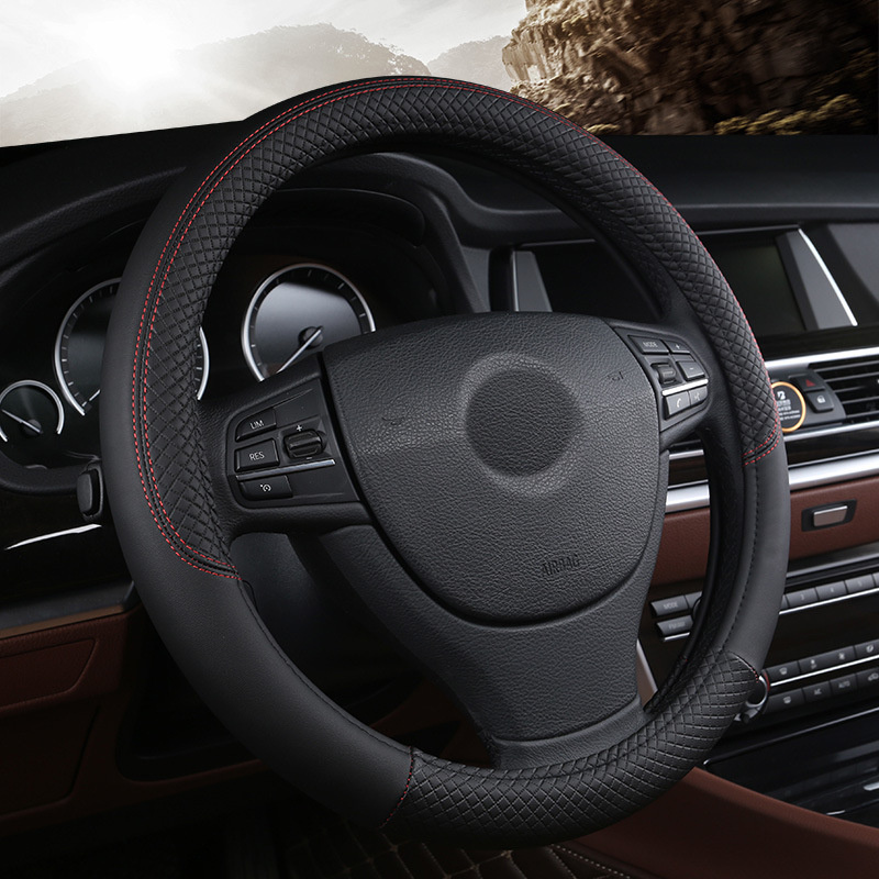 الجلود غطاء عجلة قيادة السيارة - مراجعة Car Steering Wheel Cover Anti Slip Breathable وسعره