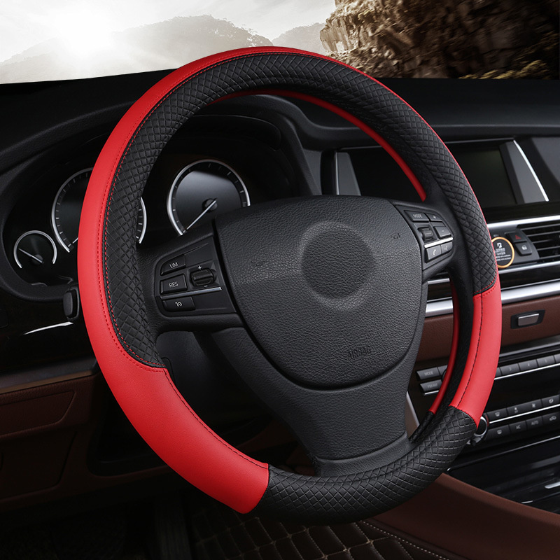 الجلود غطاء عجلة قيادة السيارة - مراجعة Car Steering Wheel Cover Anti Slip Breathable وسعره