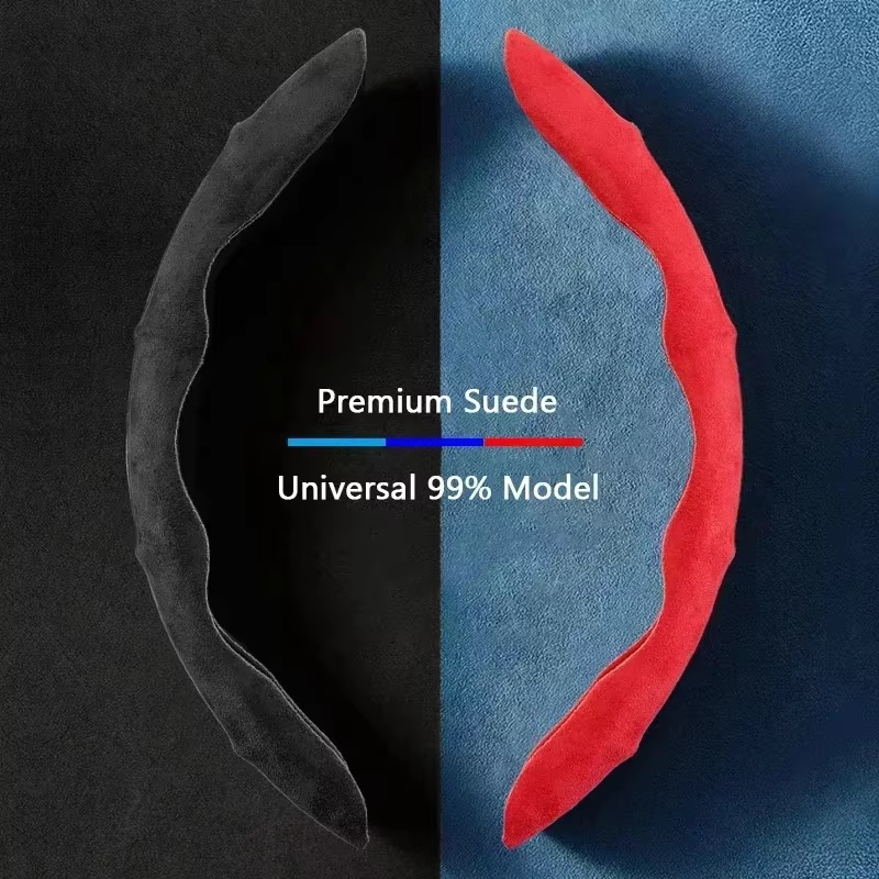 غطاء عجلة القيادة من جلد الشمو - مراجعة Car Steering Wheel Cover Anti Slip Breathable وسعره