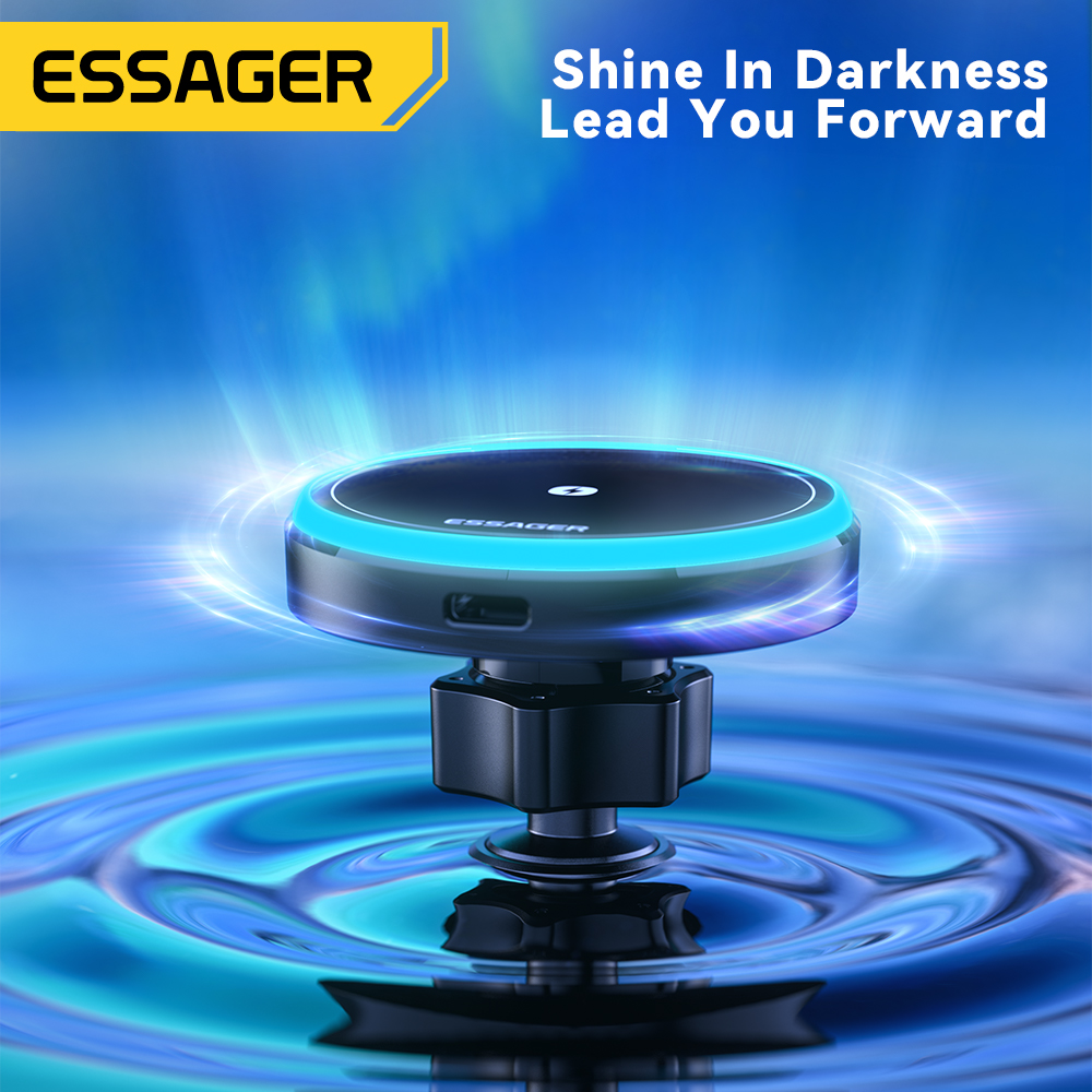 Essager-شاحن سيارة لاسلكي مغنا - مراجعة Wireless Car Charger Mount Fast Charging وسعره