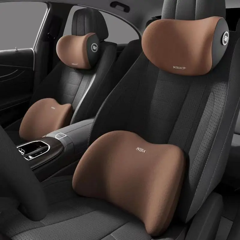 وسادة مقعد سيارة مريحة من الفو - مراجعة Memory Foam Car Neck Pillow Lumbar Support وسعره