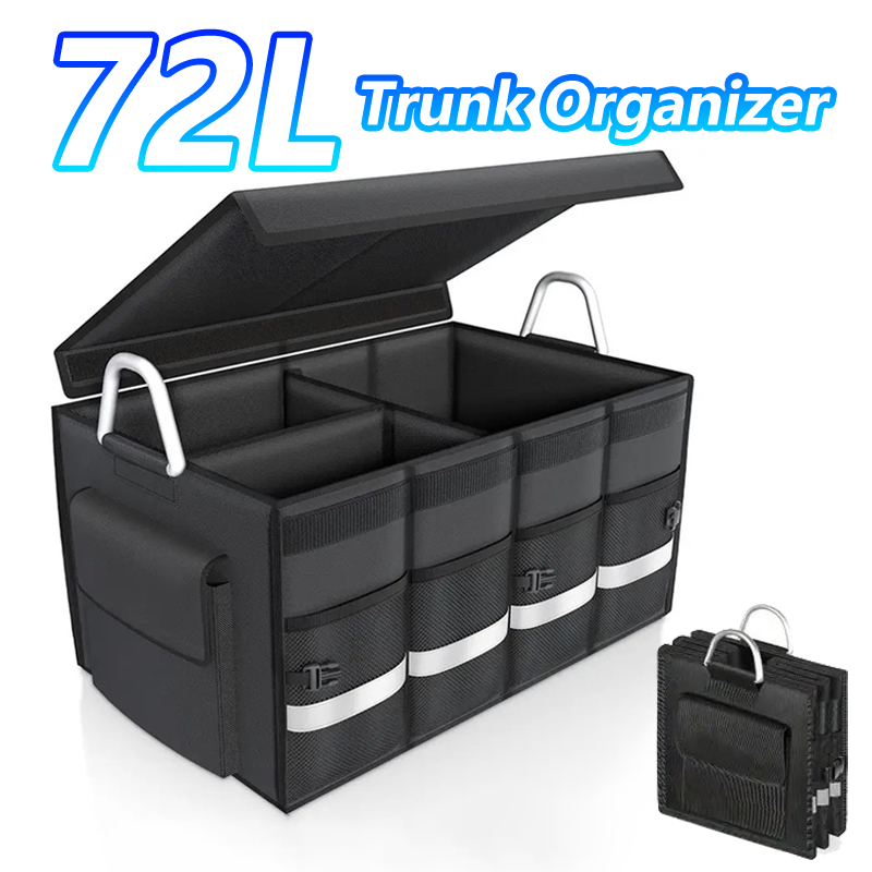 الثقيلة 72L جذع المنظم للسيارة - مراجعة Car Trunk Organizer Foldable Storage Box وسعره